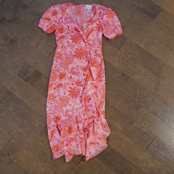 CINQ À SEPT 'Kay' Floral-Print Midi-Dress, English Rose Multi - Size Size 4 - Picture 3 of 9